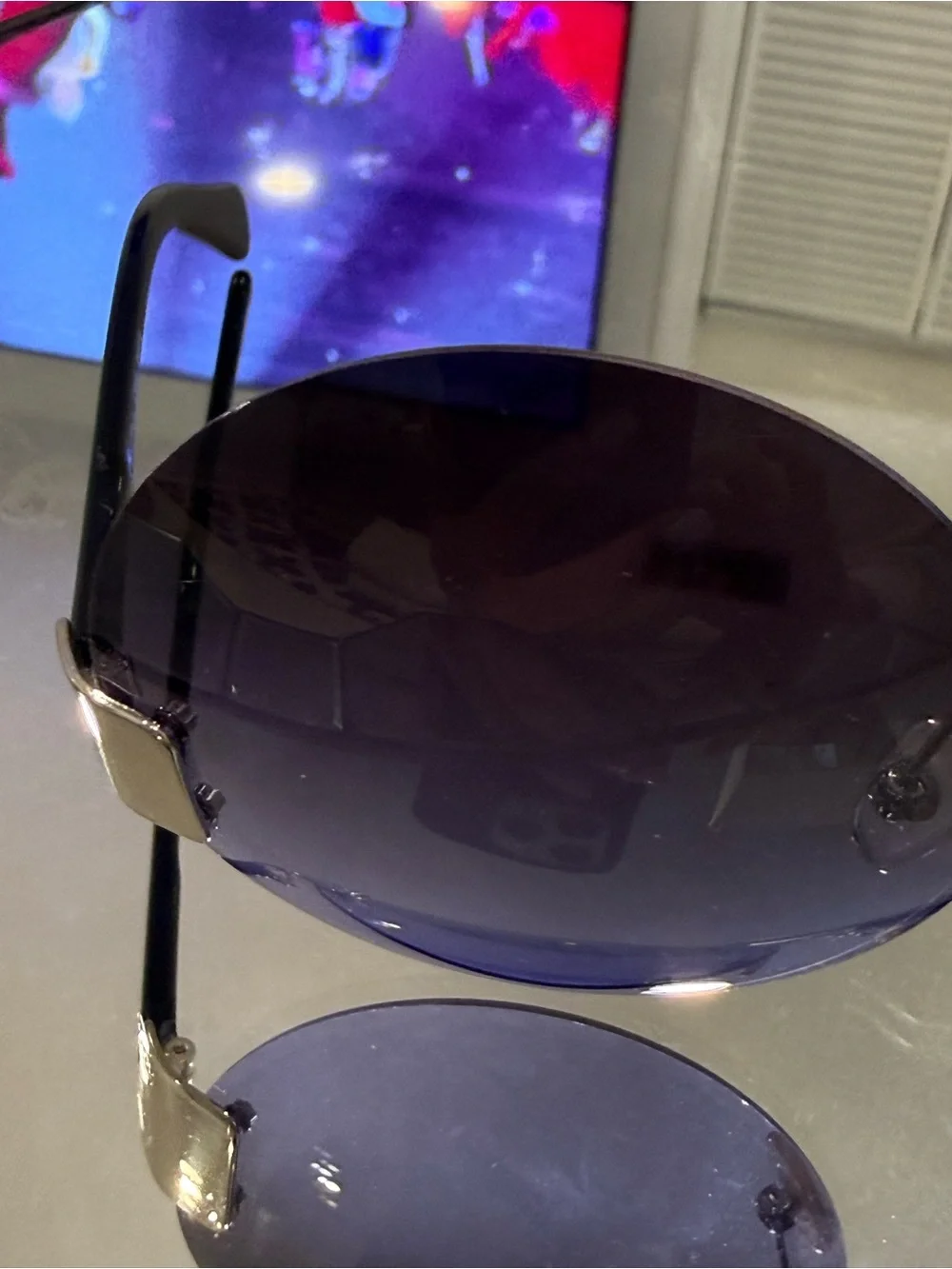 RARE CHANEL 4099 Y2K Rimless Purple Gradient Sunglasses w/ Case